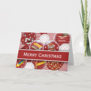 PersonalizedTeacher Merry Christmas Card Ornaments