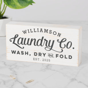 PersonalizedVintage  Laundry Wash Dry Fold Wooden Box Sign