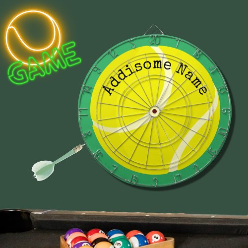 Personalizes Monogrammed Yellow Tennis Ball  Dart Board