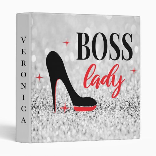 Personallized  Red Bottom Stiletto Heel Boss Lady 3 Ring Binder