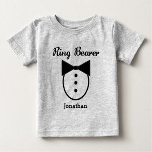 Personallized Tux Ring Bearer Baby T-Shirt