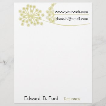 Personally Yours! The Vintage Flower Flowers Letterhead by 911business at Zazzle