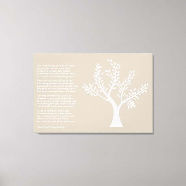 PersonalTrees - Warm Gray -  Poet Tree Canvas Print (Front)