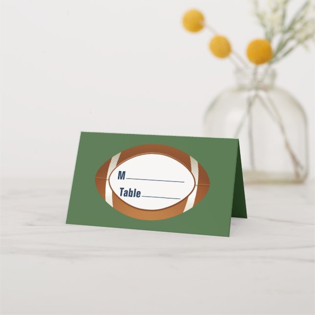 Personaluzed Football Folded Place Card (Front)