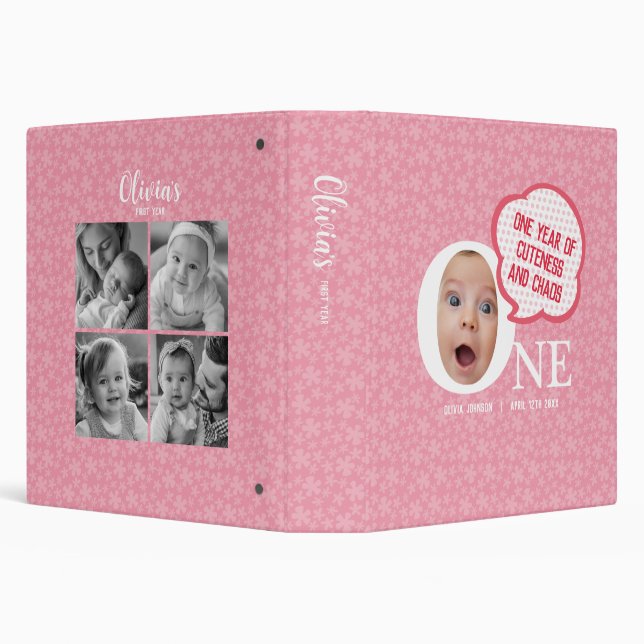 Personalze your baby's journey Blossom Photo Album 3 Ring Binder (Background)