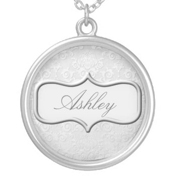 Personalzed Damask Necklace by pmcustomgifts at Zazzle