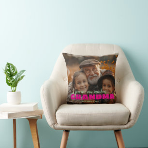 Personalzed Photo Keepsake GRANDMA Gift Throw Pillow