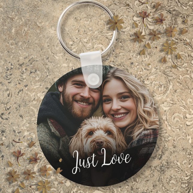 Personalzed Script Message Couple Photo Keychain (Personalized Script Message Couple Photo Keychain)
