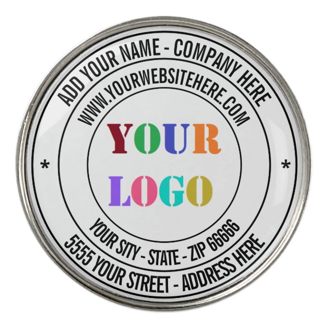 Personalzed Your Logo Custom Text Golf Ball Marker (Front)
