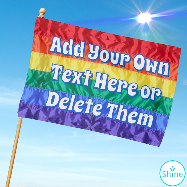 Personalzied Custom Text LGBT Gay Pride Rainbow House Flag (Creator Uploaded)