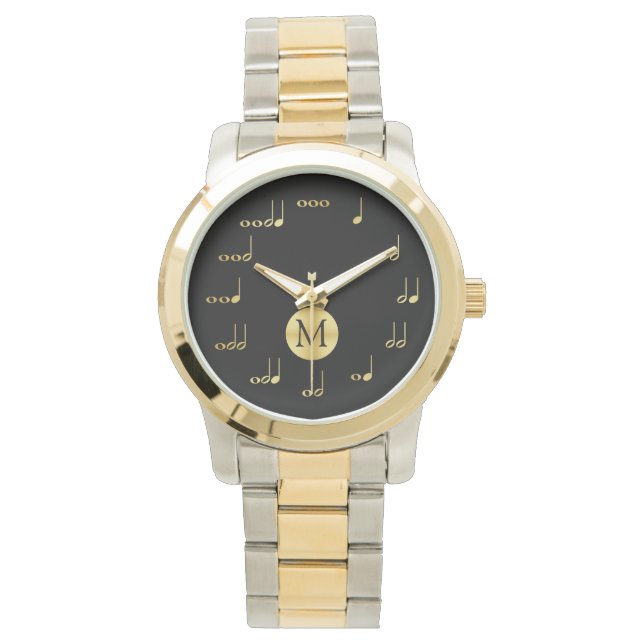 Personalzied Monogram Music Note - Music is Life Watch (Front)