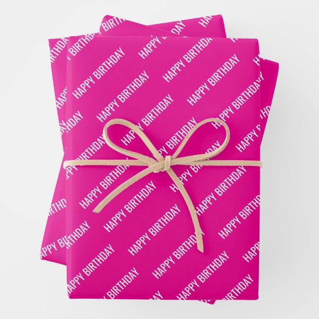PERSONALZIED NAME STYLISH MODERN HAPPY BIRTHDAY  WRAPPING PAPER SHEETS (In situ)