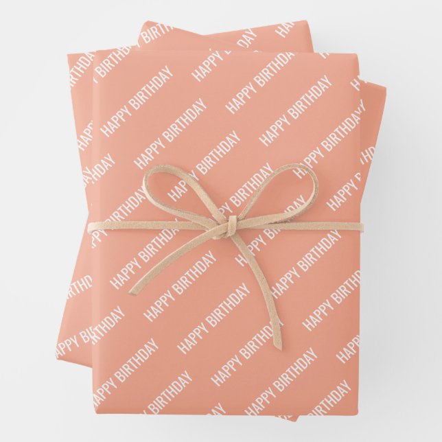 PERSONALZIED NAME STYLISH MODERN HAPPY BIRTHDAY  WRAPPING PAPER SHEETS (In situ)