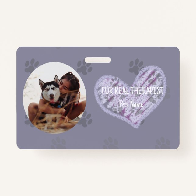 Personalzied Therapy Pet ID with Photo and Name Badge (Front)