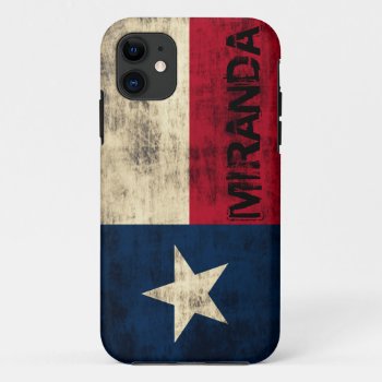 Personalzied Vintage Grunge Flag Of Texas Iphone 11 Case by clonecire at Zazzle