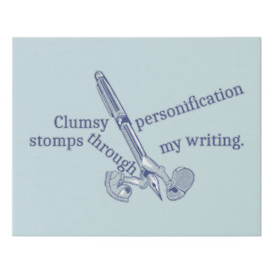 Personification Funny Creative Writing Faux Canvas Print