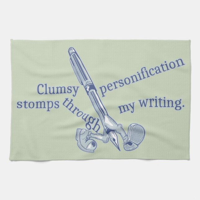 Personification Funny Creative Writing Kitchen Towel (Horizontal)