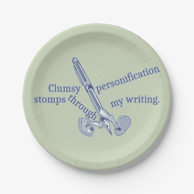 Personification Funny Creative Writing Paper Plates (Front)