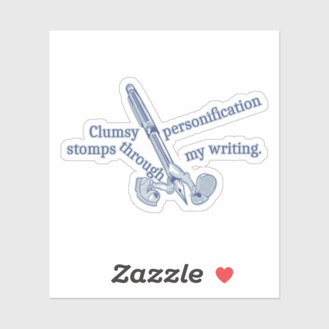 Personification Funny Creative Writing Sticker (Sheet)