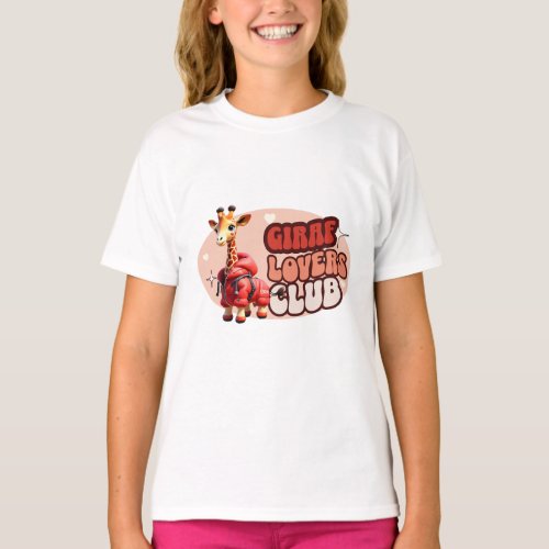 Personified Cute Giraffe Girl T_Shirt