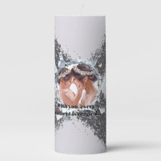PERSONILIZE TEXT AND PICTURE PILLAR CANDLE