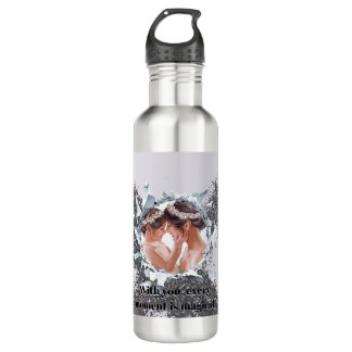 PERSONILIZE TEXT AND PICTURE STAINLESS STEEL WATER BOTTLE