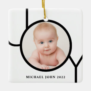 Personilized Baby Photo Christmas Ceramic Ornament