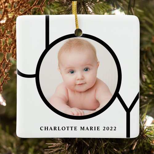 Personilized Baby Photo Christmas Ceramic Ornament