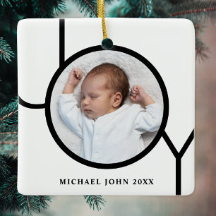 Personilized Baby Photo Christmas  Ceramic Ornament
