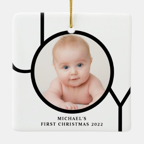 Personilized Babys First Christmas Photo  Ceramic Ornament