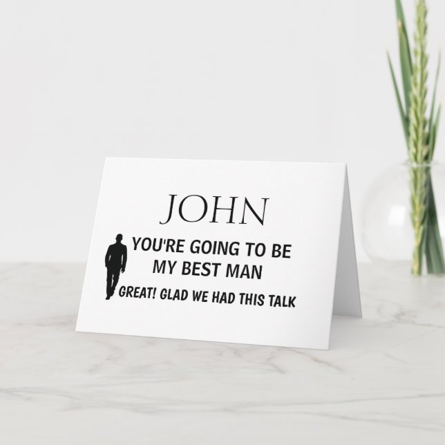 PERSONILIZED BEST MAN WEDDING Card (Front)