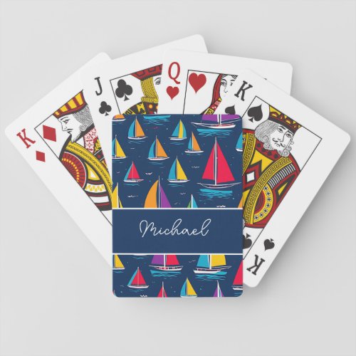 Personized boats marine memory poker cards