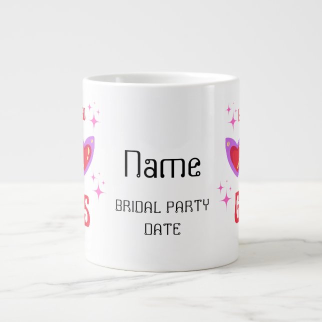 Personized Let's go girls pink Bachelorette Party Giant Coffee Mug (Front)