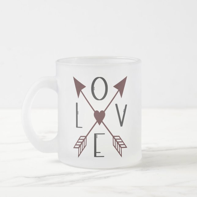 Personized Love with Arrows Frosted Mug (Left)