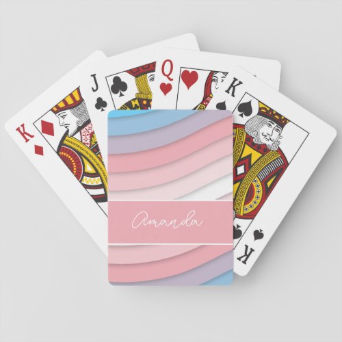 Personized Pale pink  colors memory Poker Cards