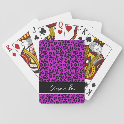 Personized pink black  colors memory poker cards