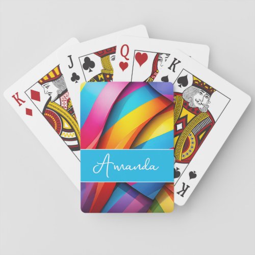 Personized rainbow colors memory poker cards