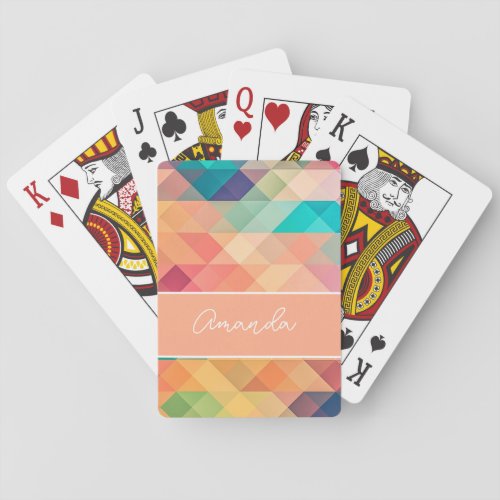 Personized rainbow colors memory poker cards