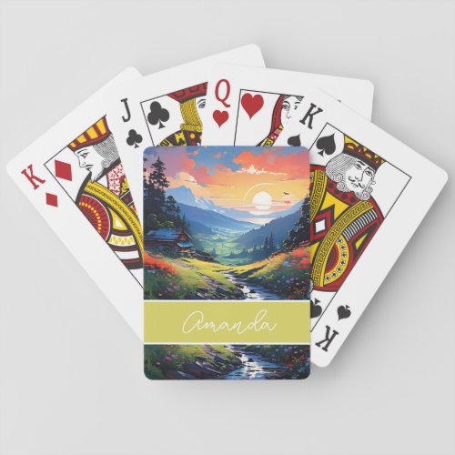 Personized scenery memory poker cards