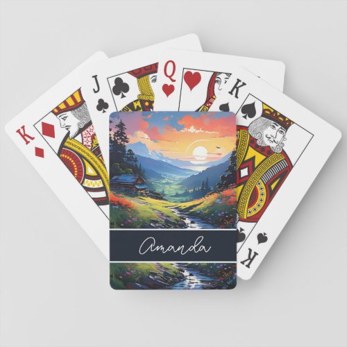 Personized scenery memory poker cards