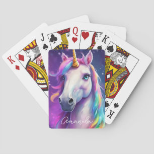Personized unicorn memory poker cards