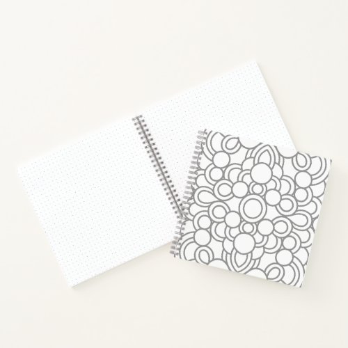 Personlaized Minimalist White Gray Bold Geometric  Notebook