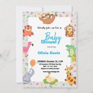 Personlaized Safari Baby Shower Invitation