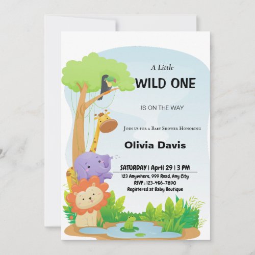 Personlaized Safari Baby Shower Invitation