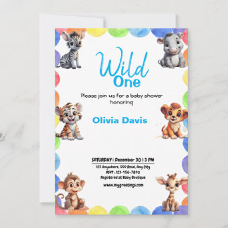 Personlaized Safari Baby Shower Invitation