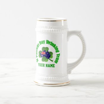Personlalized  Irish Australian St Patrick's Day Beer Stein by Paddy_O_Doors at Zazzle