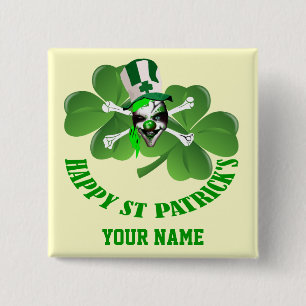 Personlalized  Irish pirate St Patrick's day Button