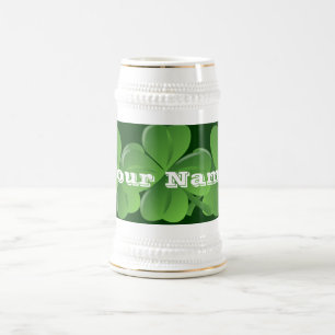 Personlalized  Irish shamrocks Beer Stein