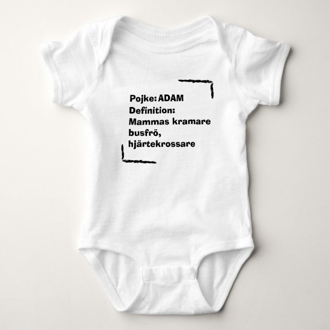 Personlig Babybody med Namn , Personalized Baby  Baby Bodysuit (Front)