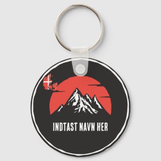 Personligt bynavn Danmark rundt design Keychain